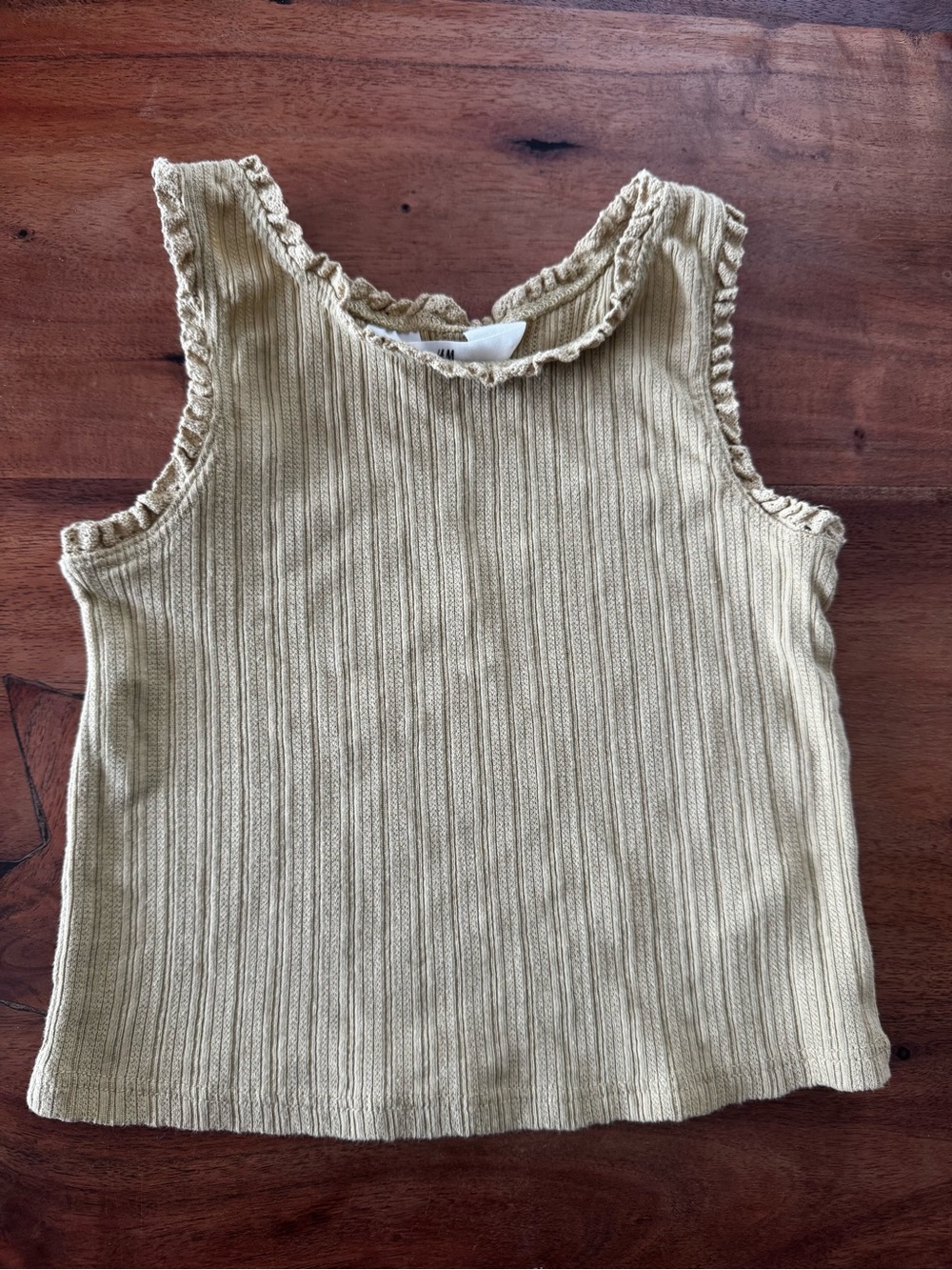 H&M Girls Ribbed Sleeveless Knit Tank Top in Light Mustard Size 5T/6